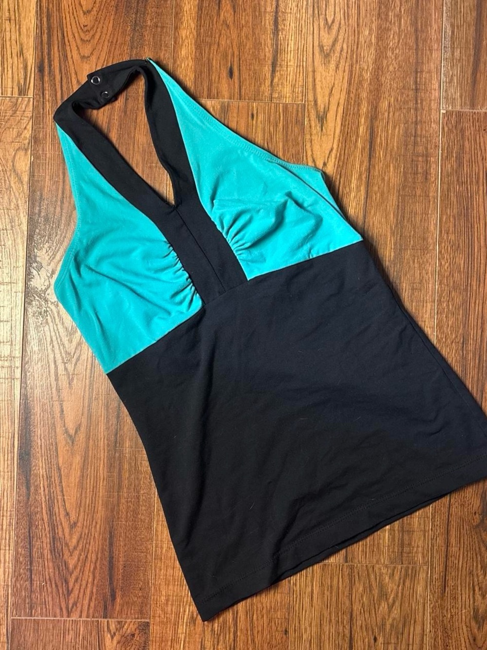 Y2K Black & Blue Halter Top